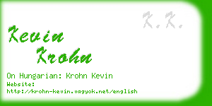 kevin krohn business card